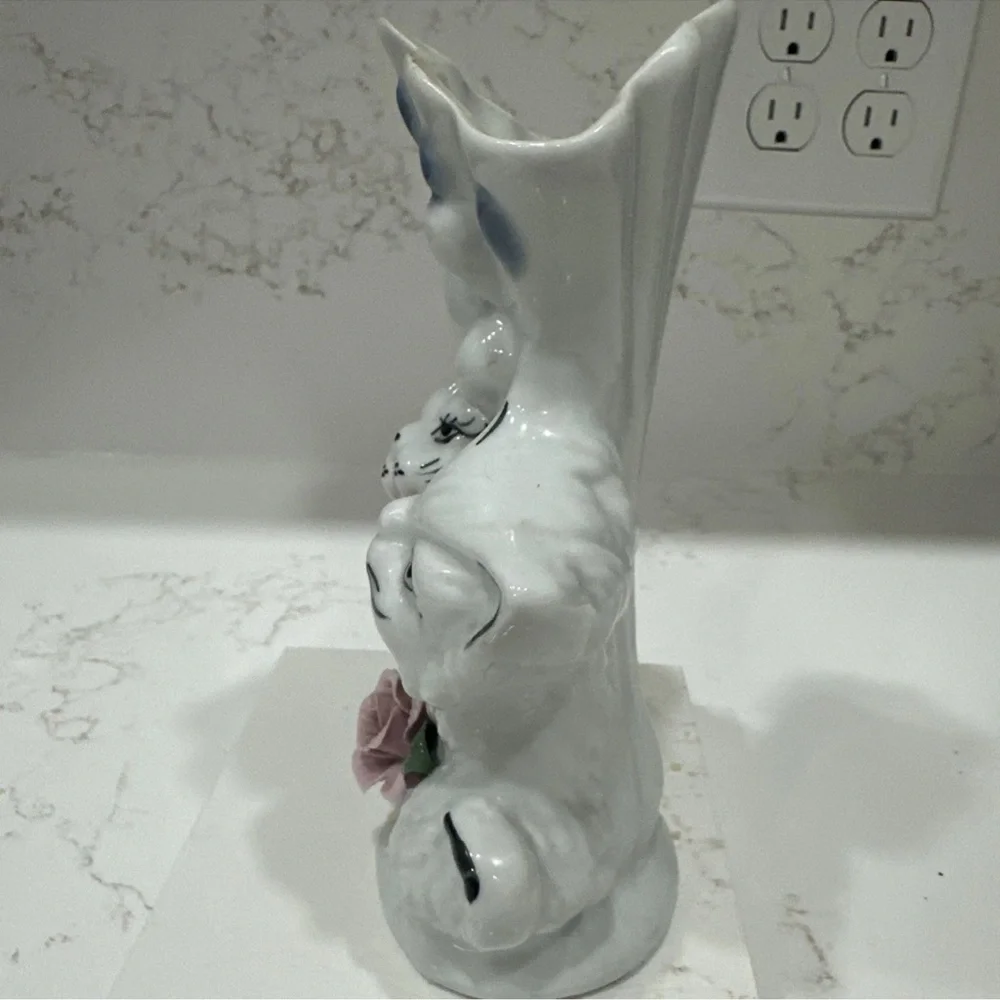 Vintage Cat Vase Especially For Sophia-Ann Double Kitty Cat Porcelain 7